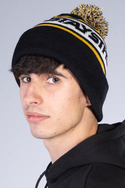 BOBBLE / BEANIE / CUFF / BLACK & YELLOW