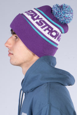 BOBBLE / BEANIE / CUFF / PURPLE & TEAL