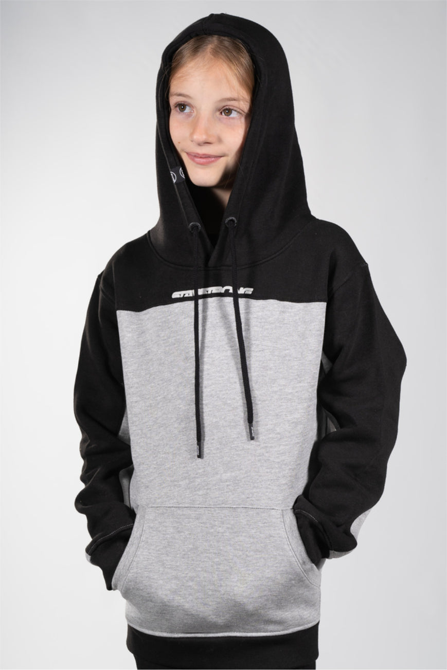 CUT OFF / HOODY / KIDS / BLACK GREY