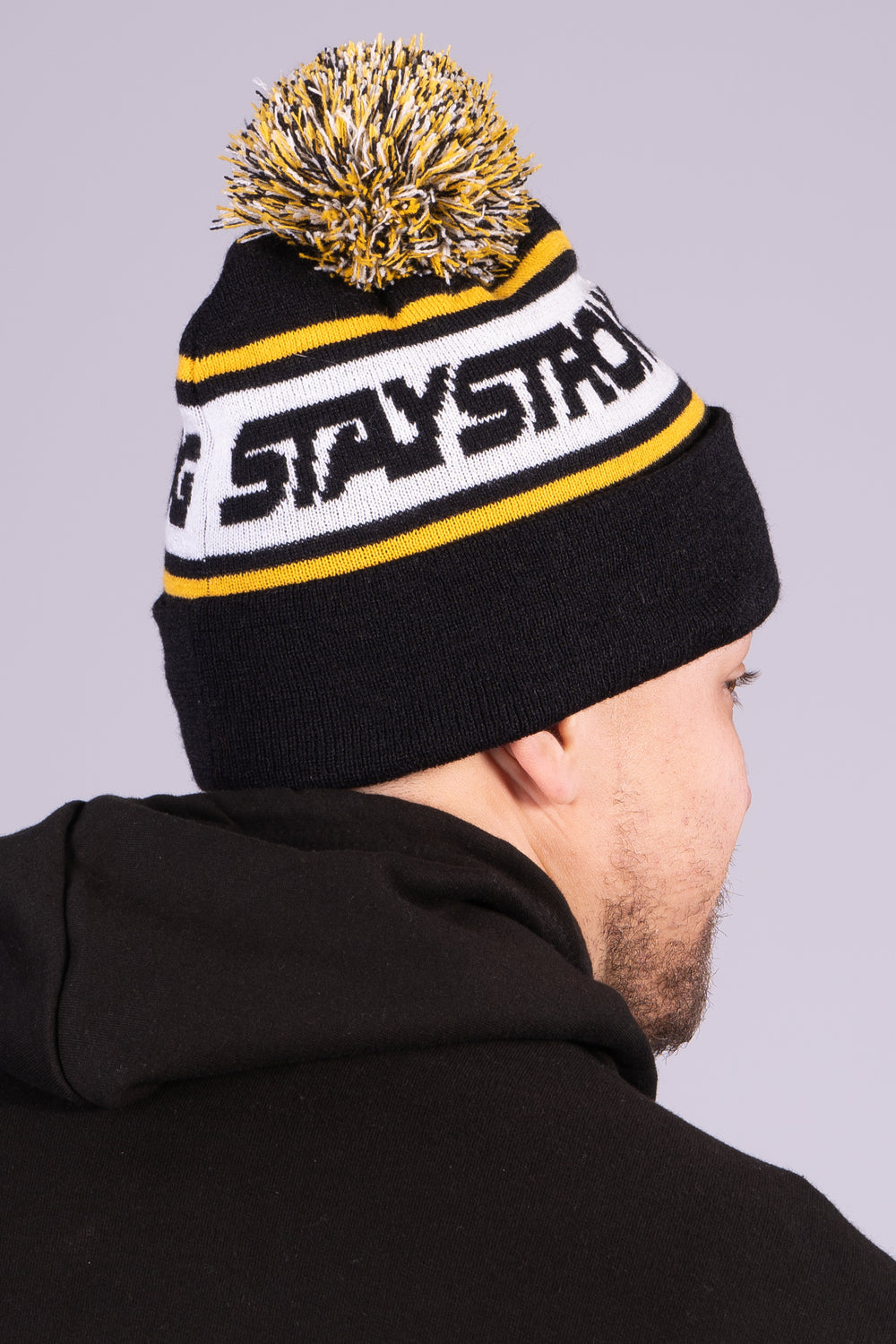 BOBBLE / BEANIE / CUFF / BLACK & YELLOW