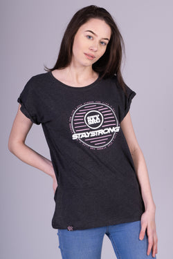 NEON CIRCLE WOMANS / TEE / CHARCOAL