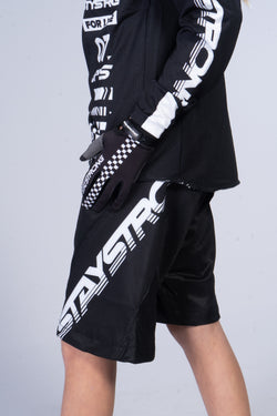 2020 STAY STRONG / RACE SHORTS / KIDS / BLACK WHITE