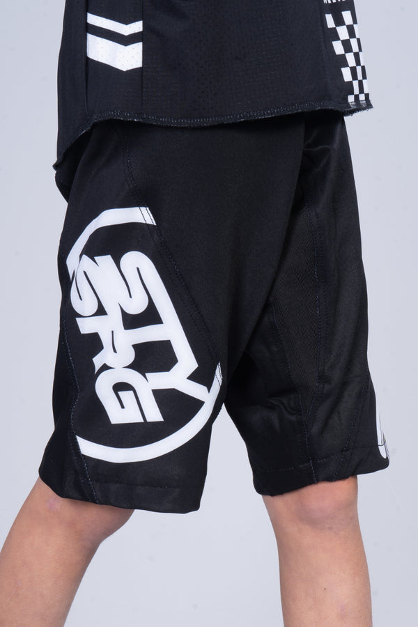2020 STAY STRONG / RACE SHORTS / KIDS / BLACK WHITE